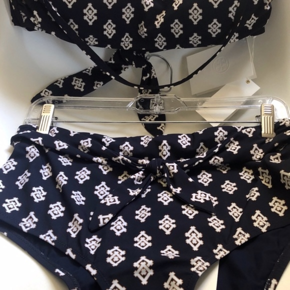 NWT $258 Tory Burch Double Diamond Two-Piece Swim Suit in size Medium! - Picture 2 of 11